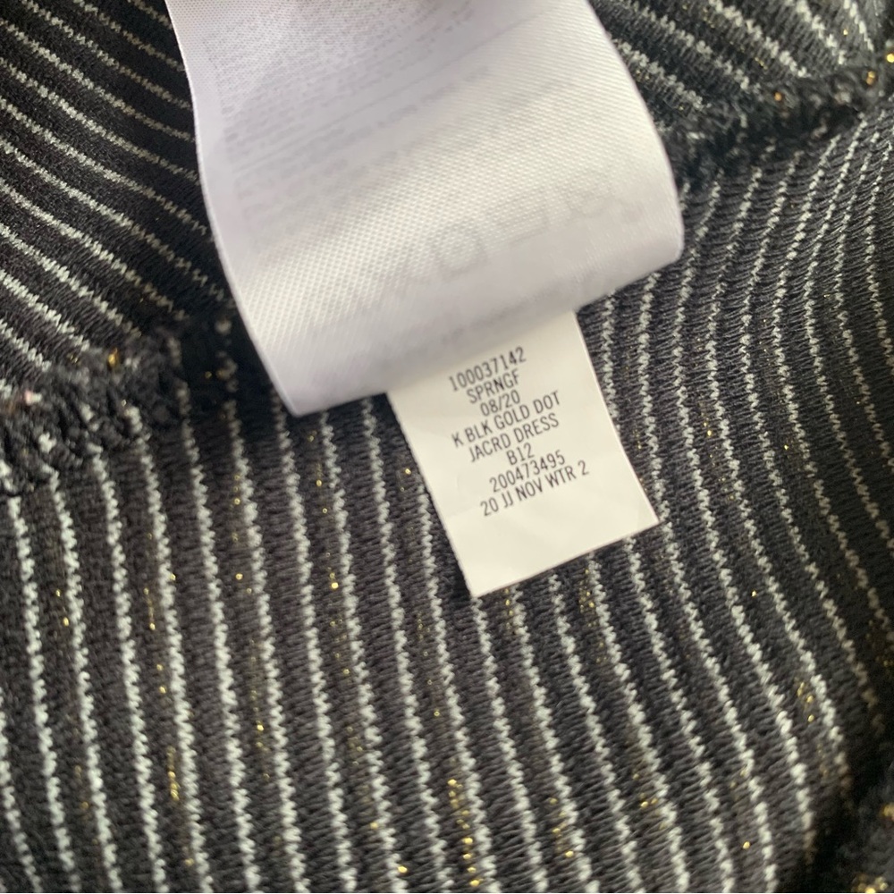 Janie and Jack Black Drop Waist Dress with Metallic Gold Dots - Picture 7 of 8